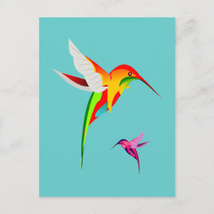 Flying Hummingbirds Postcard