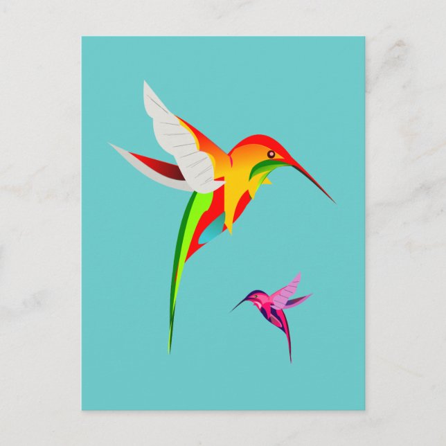 Flying Hummingbirds Postcard (Front)