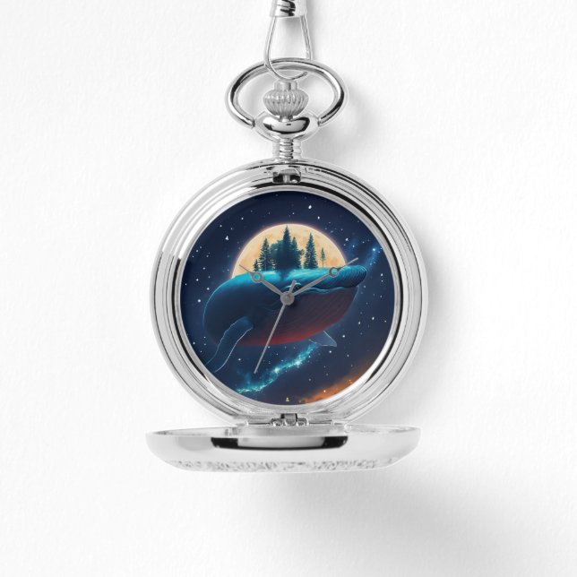 Flying Humpback Whale Moonlight Sea Starry Forests Watch (Front)