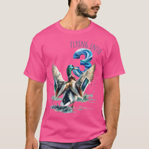Flying Into 3 Duck Hunting 3Rd Birthday Party 3 Ye T-Shirt