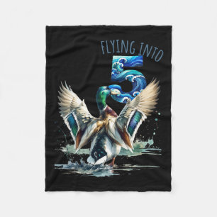 Flying Into 5 Duck Hunting 5th Birthday Party 5 Ye Fleece Blanket