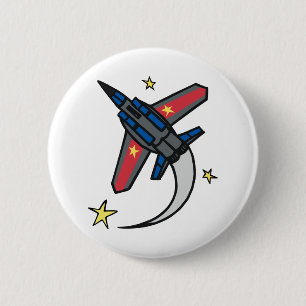 Flying Jet Plane 6 Cm Round Badge