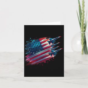Flying Jets American Flag Usa Patriotic 4th Of Jul Card
