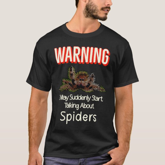 Flying Jumping Spider Warning Spooder Mum Spooder  T-Shirt (Front)