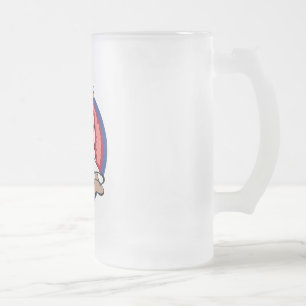 Flying Kick Frosted Glass Beer Mug
