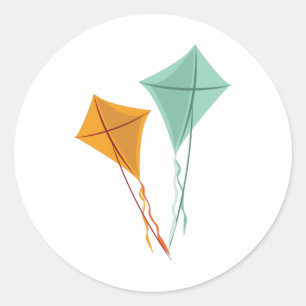 Flying Kites Classic Round Sticker