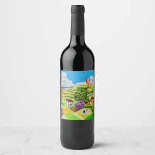 Flying kites wine label