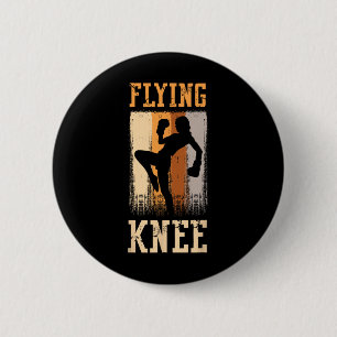 Flying Knee Defense Kick Punch Karate Professional 6 Cm Round Badge