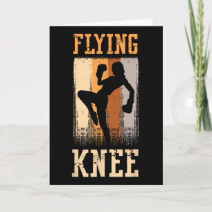 Flying Knee Defense Kick Punch Karate Professional Card