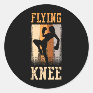 Flying Knee Defense Kick Punch Karate Professional Classic Round Sticker