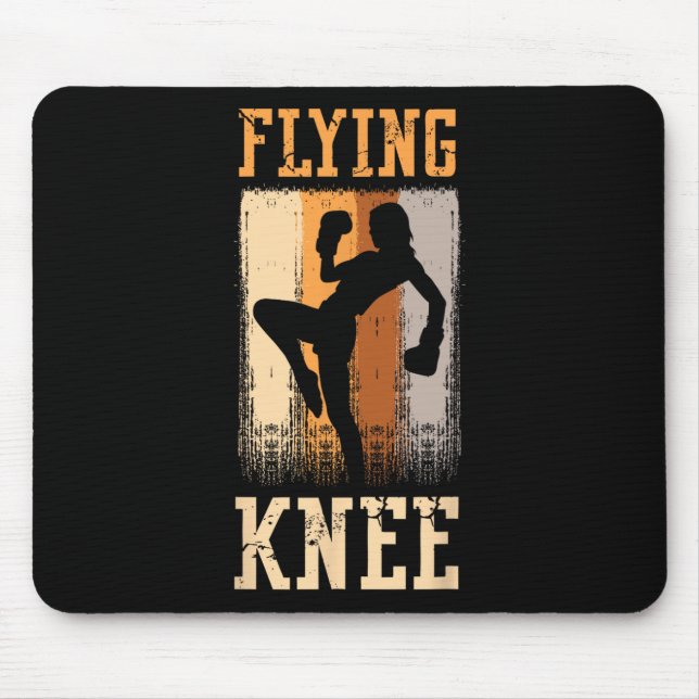 Flying Knee Defense Kick Punch Karate Professional Mouse Mat (Front)