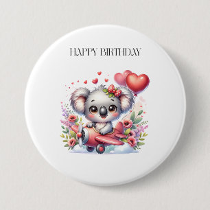 Flying Koala Birthday 7.5 Cm Round Badge