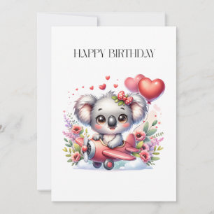 Flying Koala Birthday Card