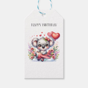 Flying Koala Birthday Gift Tags