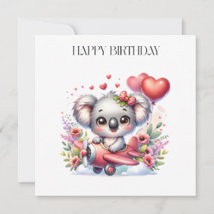 Flying Koala Birthday Invitation