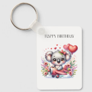 Flying Koala Birthday Key Ring