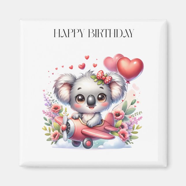 Flying Koala Birthday Magnet (Front)