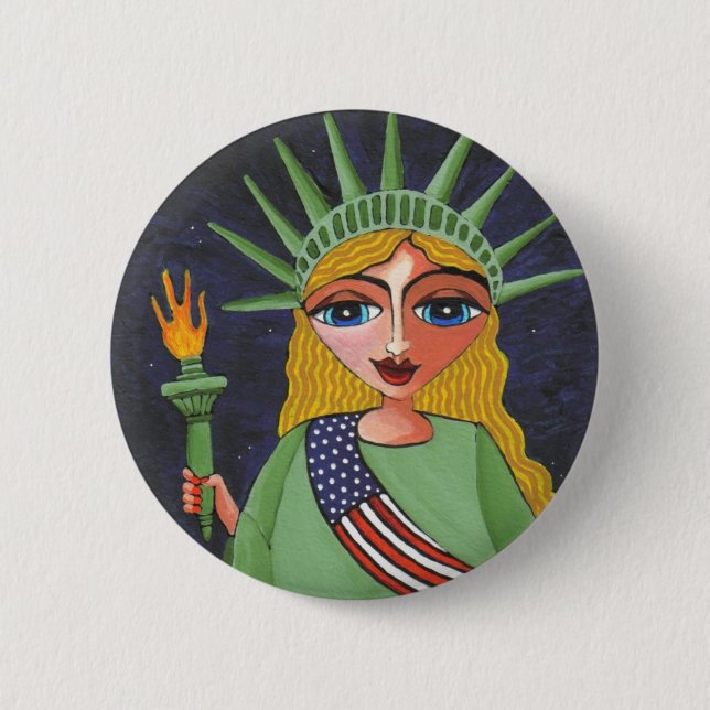 Flying Lady Liberty - button (Front)