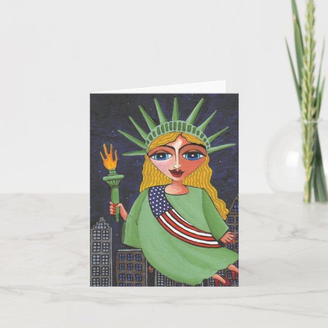 Flying Lady Liberty - notecard / invites (Front)