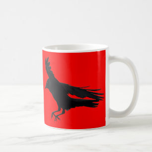 Flying Landing Black Crow Art Coffee Mug