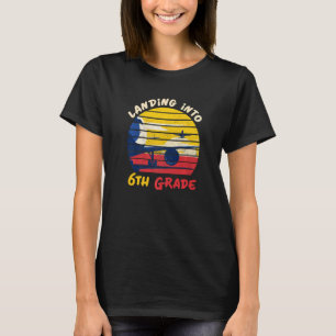 Flying Landing Into 6th Grade Plane Back To School T-Shirt