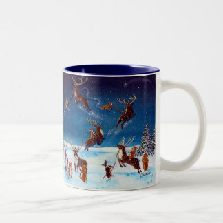 Flying Lessons Corgi and Reindeer Mug