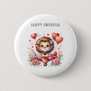 Flying Lion Birthday 6 Cm Round Badge