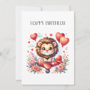 Flying Lion Birthday Card