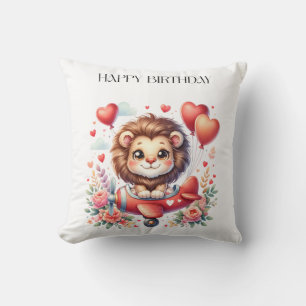 Flying Lion Birthday Cushion