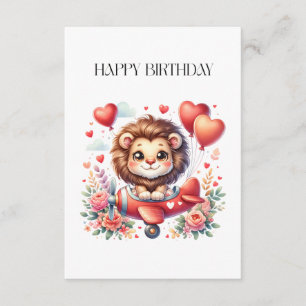 Flying Lion Birthday Enclosure Card