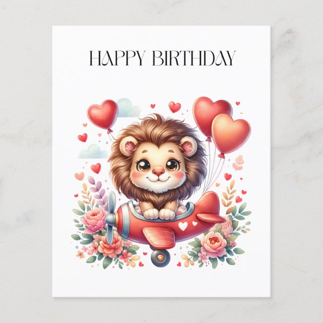 Flying Lion Birthday Flyer (Front)