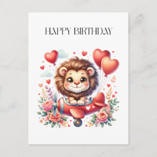 Flying Lion Birthday Holiday Postcard