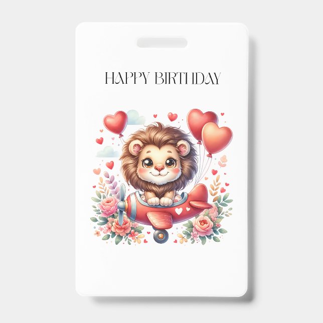 Flying Lion Birthday ID Badge (Front)