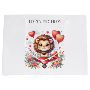 Flying Lion Birthday Large Gift Bag