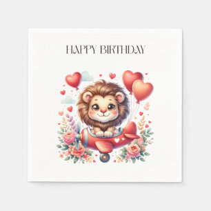 Flying Lion Birthday Napkin