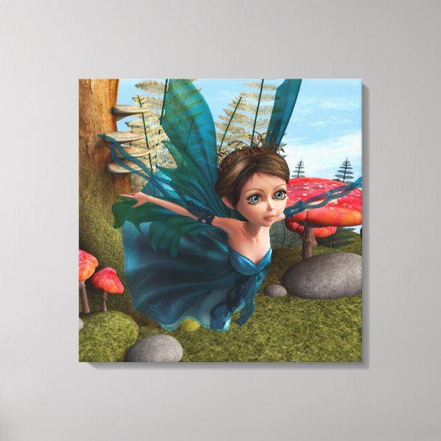 Flying Little Fairy Butterfly Canvas Print (Front)