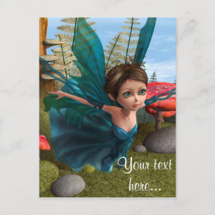 Flying Little Fairy Butterfly Postcard
