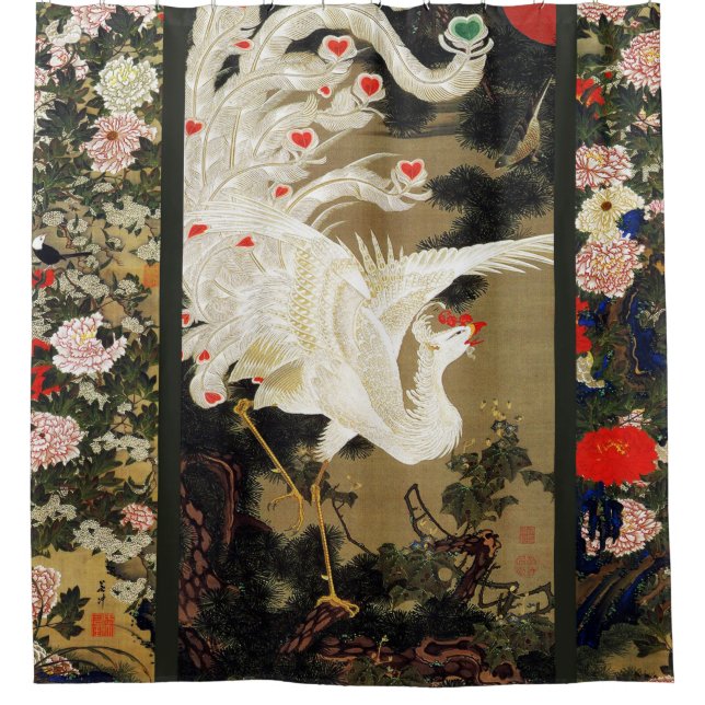 FLYING LOVE PHOENIX,Feathers,Hearts Valentine Day  Shower Curtain (Front)