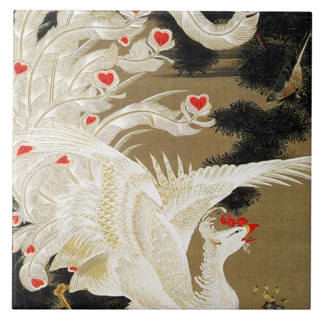 FLYING LOVE PHOENIX,Feathers,Hearts Valentine Day Tile (Front)