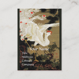 FLYING LOVE PHOENIX,White Feathers,Hearts Monogram Business Card