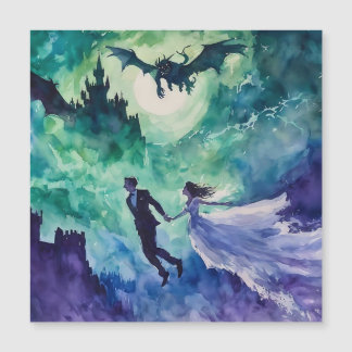 Flying Lovers - Watercolor Painting