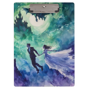 Flying Lovers - Watercolor Painting Clipboard