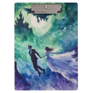 Flying Lovers - Watercolor Painting Clipboard