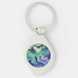 Flying Lovers - Watercolor Painting Key Ring
