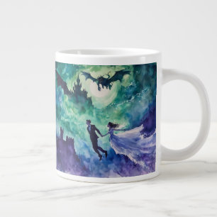 Flying Lovers - Watercolor Painting Large Coffee Mug