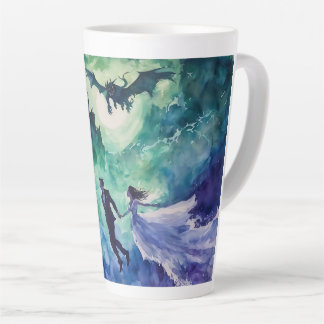 Flying Lovers - Watercolor Painting Latte Mug