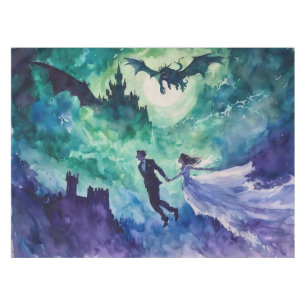 Flying Lovers - Watercolor Painting Tablecloth