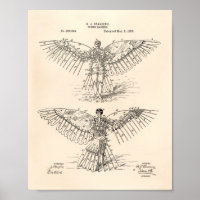 Flying machine 1889 Patent Art - Old Peper