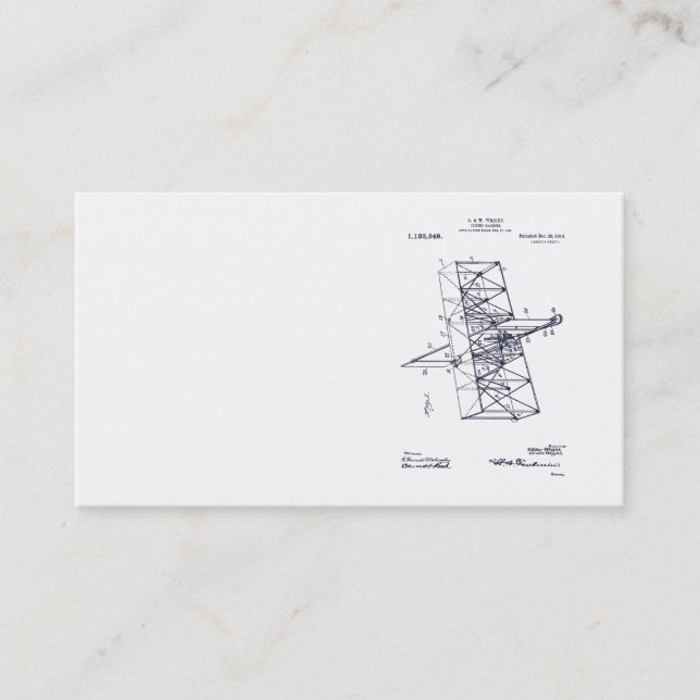 FLYING MACHINE PATENT -CIRCA 1914 - Business cards (Front)