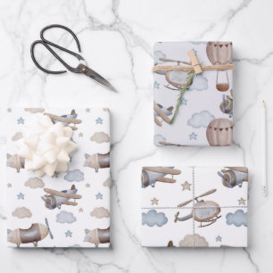 Flying Machines  Wrapping Paper Sheet